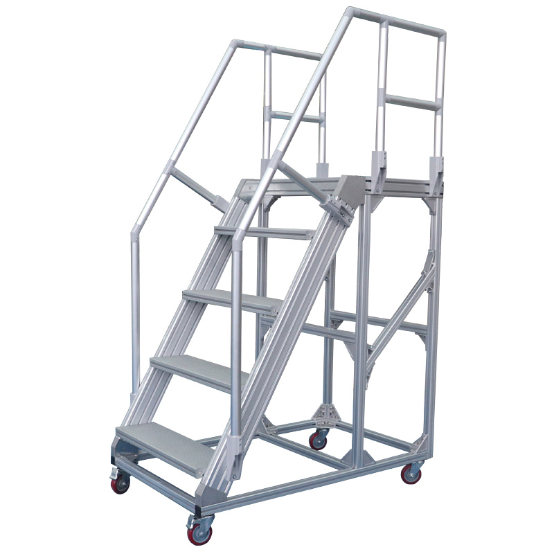 Profilé en alliage d'aluminium sur mesure Maintenance et réparation d'avions Escaliers d'escaliers industriels Plate-forme de travail Système de marchepied